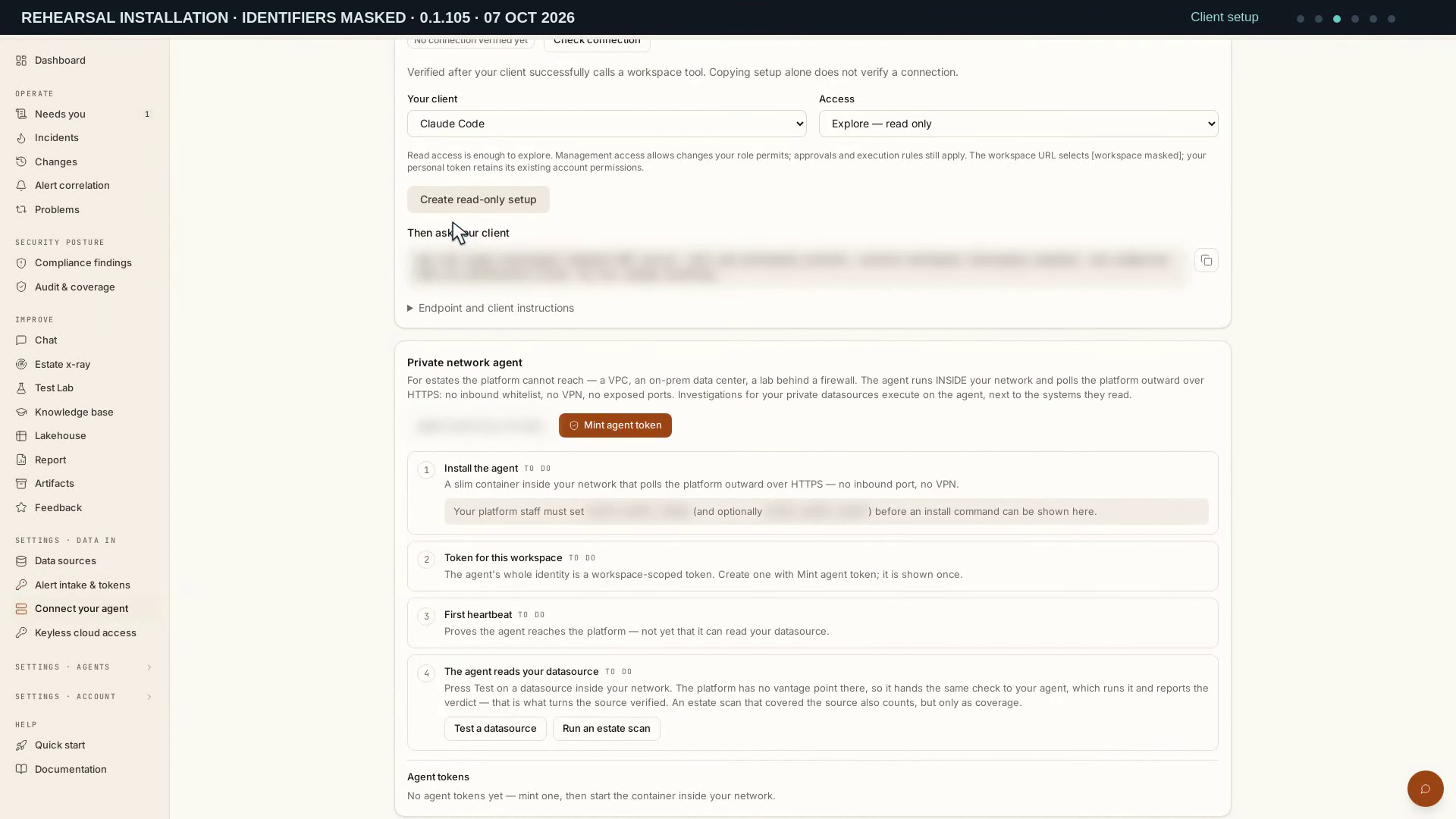 Tokens and integration setup