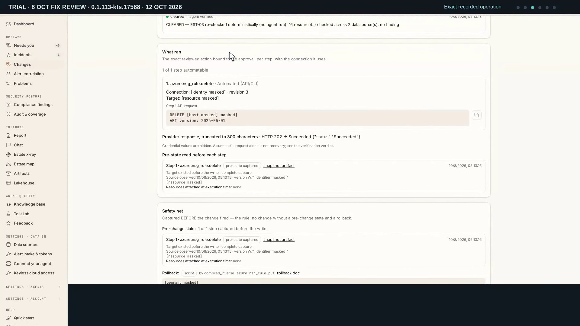 Review a verified cloud fix